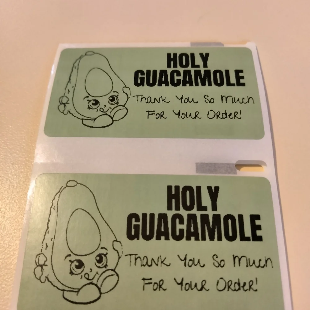 💙100 Holy Guacamole- Shipping Labels Thermal Packaging Stickers 2.25